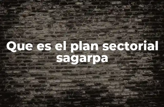 Que es el Plan Sectorial Sagarpa