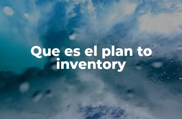 Que es el Plan To Inventory 2 La importancia de anticiparse a la demanda