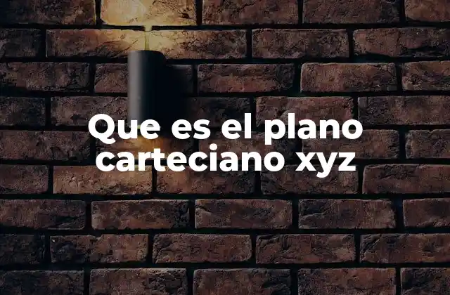 Que es el Plano Carteciano Xyz