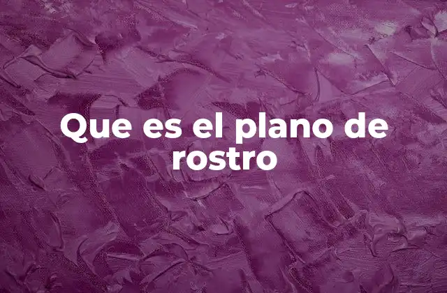 Que es el Plano de Rostro