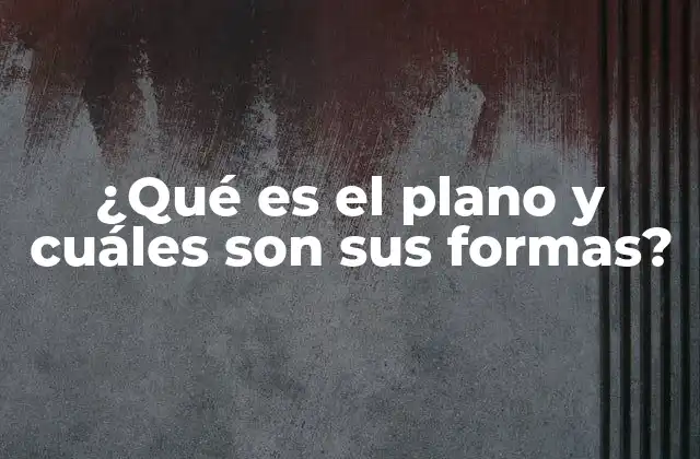 ¿qué es el Plano y Cuáles Son Sus Formas?