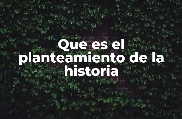 Que es el Planteamiento de la Historia