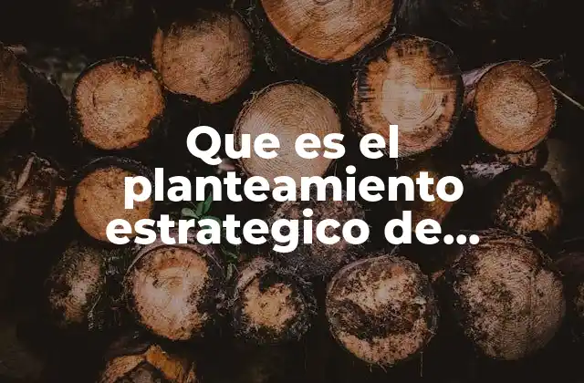 Que es el Planteamiento Estrategico de Marketing
