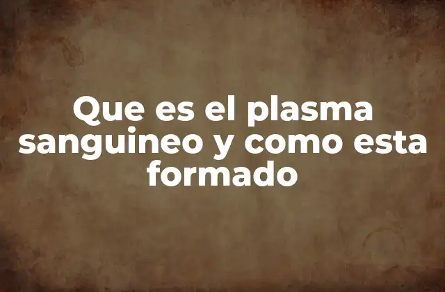 La importancia del plasma sanguíneo en la circulación