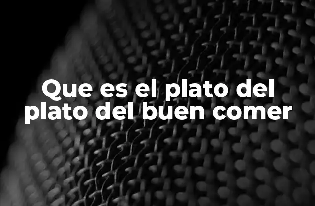 Que es el Plato Del Plato Del Buen Comer