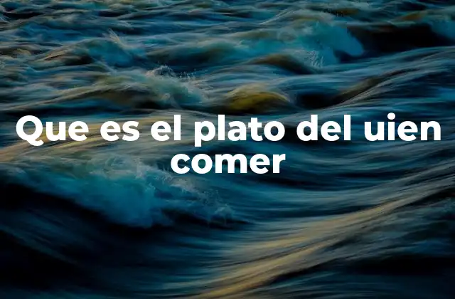 Que es el Plato Del Uien Comer