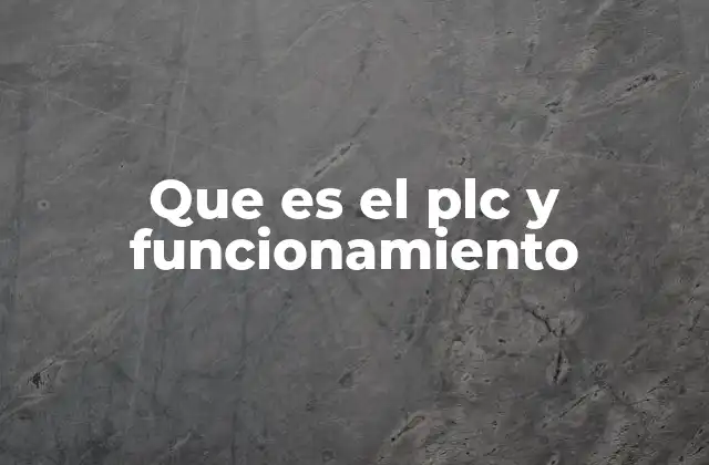 Que es el Plc y Funcionamiento