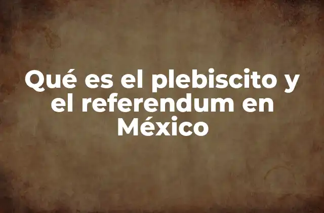 Qué es el Plebiscito y el Referendum en México