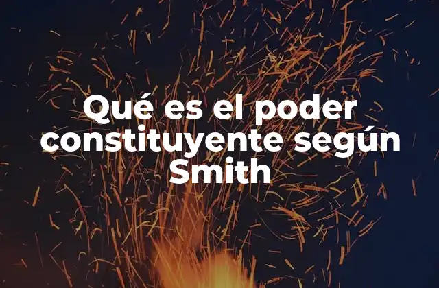 Qué es el Poder Constituyente según Smith