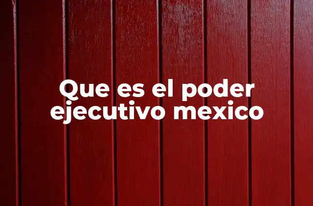 Que es el Poder Ejecutivo Mexico