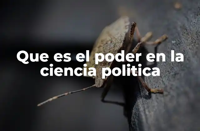 Que es el Poder en la Ciencia Politica