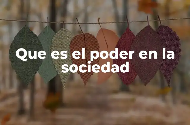 Que es el Poder en la Sociedad