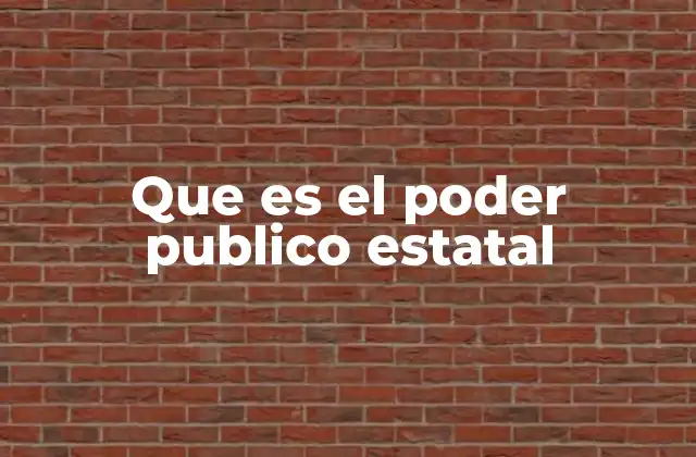 Que es el Poder Publico Estatal