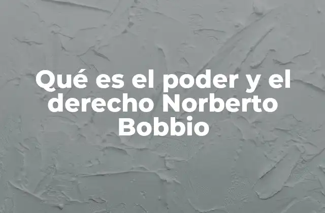 Qué es el Poder y el Derecho Norberto Bobbio