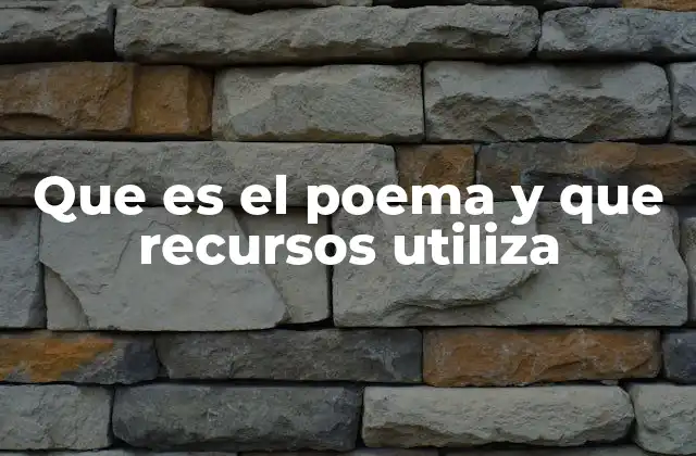 Que es el Poema y que Recursos Utiliza