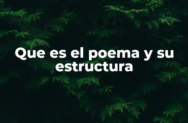 Que es el Poema y Su Estructura