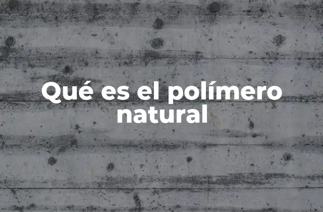 Qué es el Polímero Natural