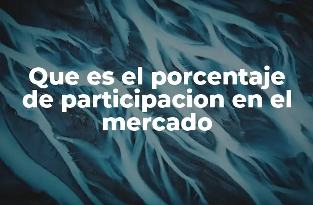 Que es el Porcentaje de Participacion en el Mercado