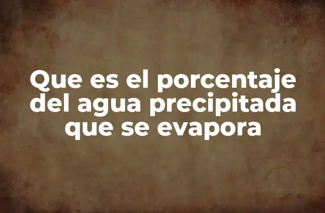 Que es el Porcentaje Del Agua Precipitada que Se Evapora