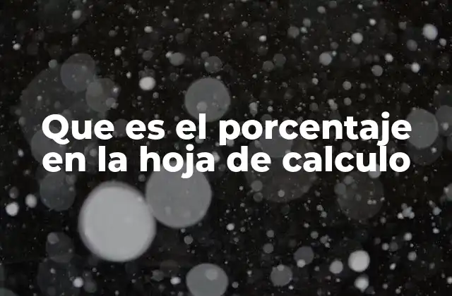 Que es el Porcentaje en la Hoja de Calculo