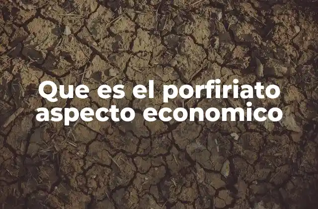Que es el Porfiriato Aspecto Economico