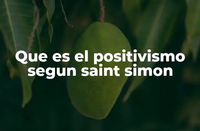 Que es el Positivismo Segun Saint Simon