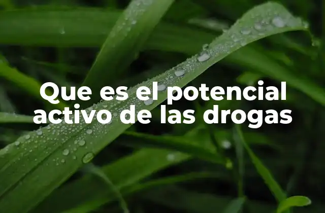 Que es el Potencial Activo de las Drogas
