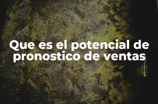 Que es el Potencial de Pronostico de Ventas