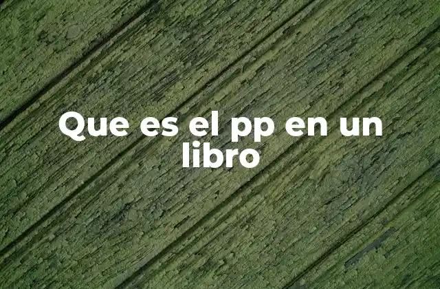 Que es el Pp en un Libro
