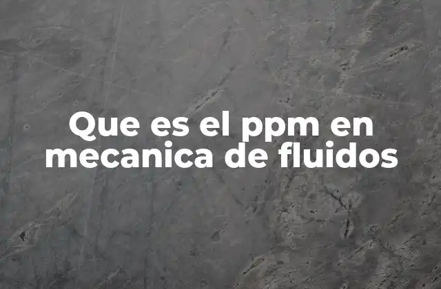 Que es el Ppm en Mecanica de Fluidos
