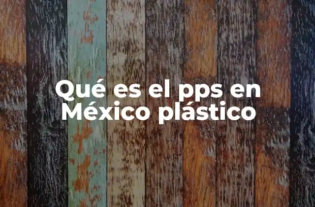 Qué es el Pps en México Plástico