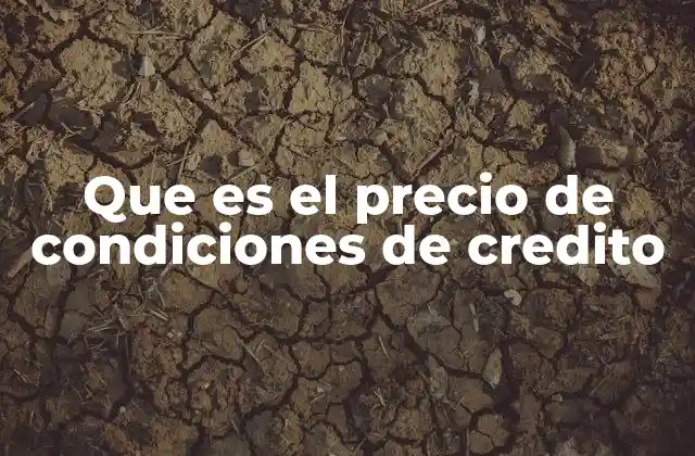 Que es el Precio de Condiciones de Credito