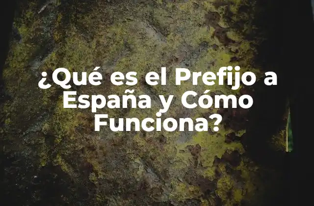 ¿Cómo se Forma un Prefijo a España?
