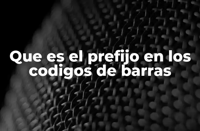 Que es el Prefijo en los Codigos de Barras