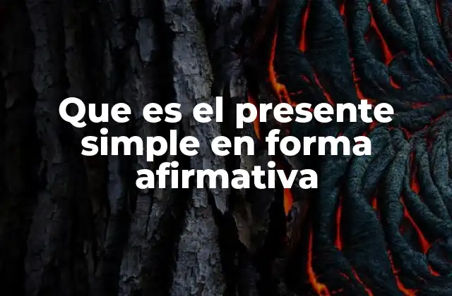 Que es el Presente Simple en Forma Afirmativa