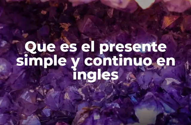 Que es el Presente Simple y Continuo en Ingles