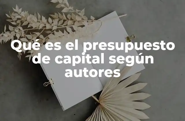 El papel del presupuesto de capital en la toma de decisiones empresariales