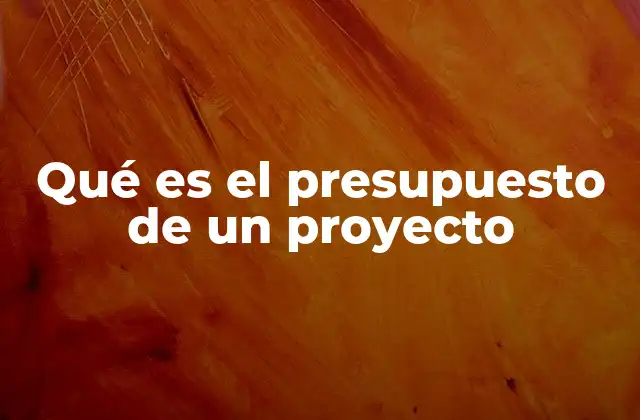 Qué es el Presupuesto de un Proyecto