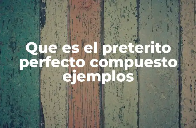 Que es el Preterito Perfecto Compuesto Ejemplos