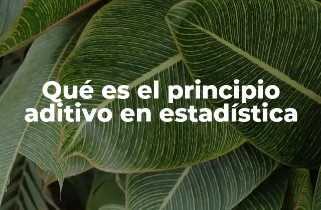 Qué es el Principio Aditivo en Estadística