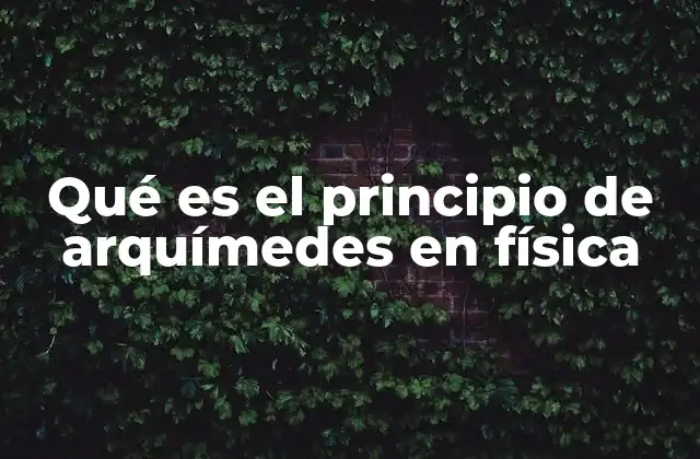 Qué es el Principio de Arquímedes en Física