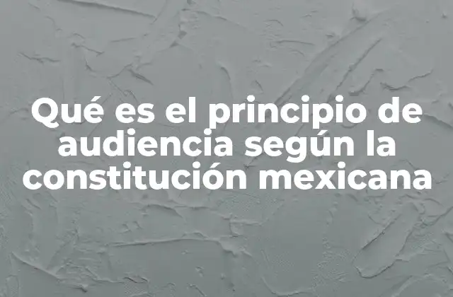 Qué es el Principio de Audiencia según la Constitución Mexicana