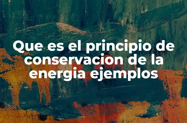 Que es el Principio de Conservacion de la Energia Ejemplos