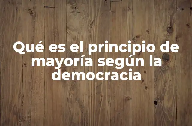 Qué es el Principio de Mayoría según la Democracia