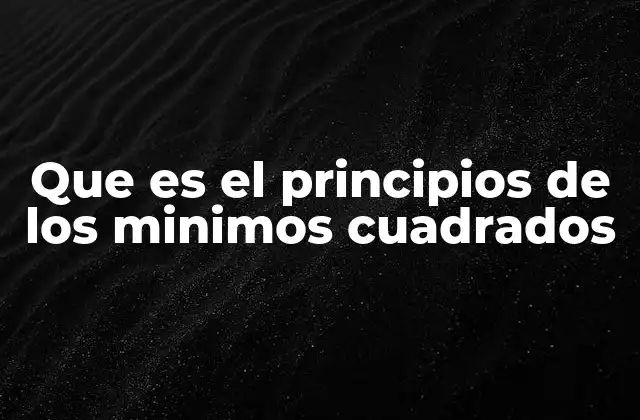 Que es el Principios de los Minimos Cuadrados