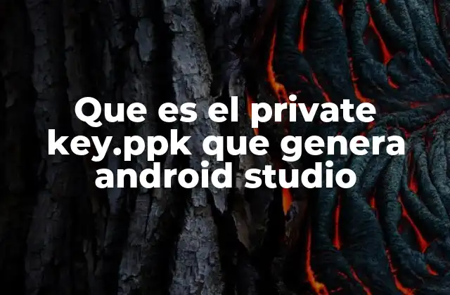 Que es el Private Key.ppk que Genera Android Studio