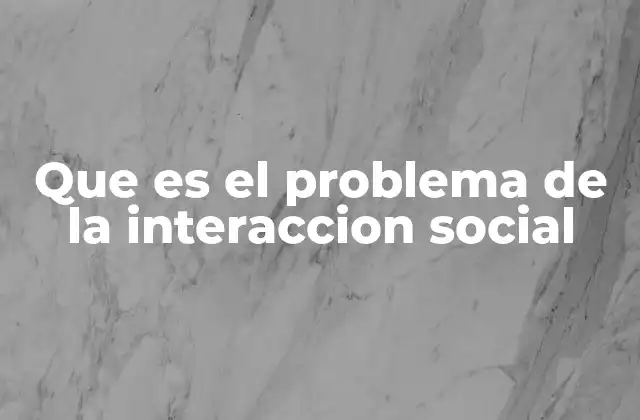 Que es el Problema de la Interaccion Social