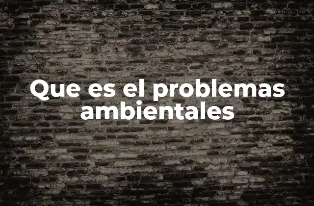 Que es el Problemas Ambientales
