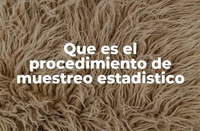 Que es el Procedimiento de Muestreo Estadistico