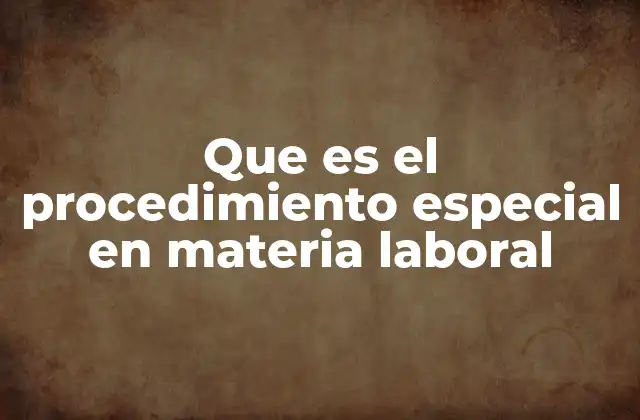 La importancia del procedimiento especial en el sistema legal laboral